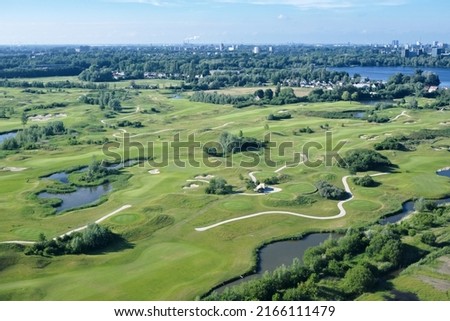 Aerial view of The International golf course in Amsterdam, The Netherlands.