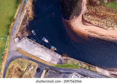 Aerial View Of The Inver Pier In County Donegal - Ireland.