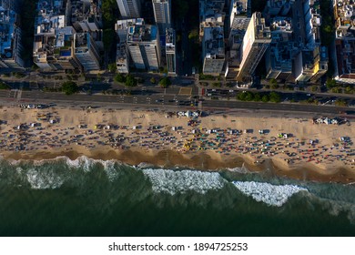 Aerial view of Ipanema and Leblon district, Rio de Janeiro city, Brazil, South America. 