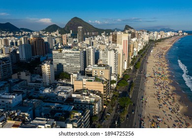 Aerial view of Ipanema and Leblon district, Rio de Janeiro city, Brazil, South America. 