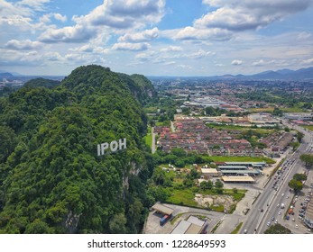 Aerial view of Ipoh Perak, Malaysia. Ipoh is a capital state of Perak, and it is a great weekend getaway destination for those who love food, nature, and adventure.