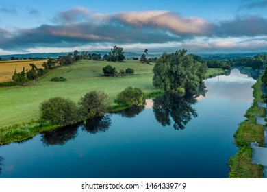 Aerial view Irish country side in Carlow county river and surrounding , Dublin
