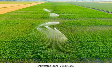 Aerial View Irrigation System Water Jet Stock Photo 2183517257 ...