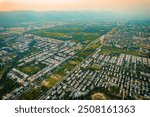 Aerial view of Islamabad during sunset