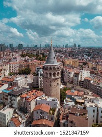 Aerial View Of Istanbul. Galata Tower Drone Shot