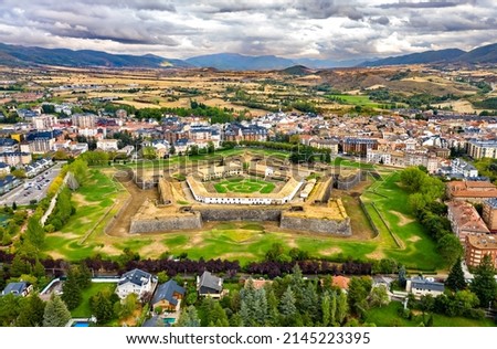 Aerial view Jaca Citadel in Huesca, Spain