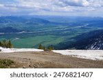 Aerial view of Jackson Hole, Wyoming from atop Teton Village