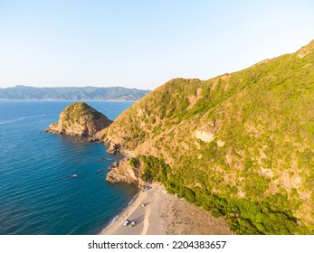 Aerial View Of Jijel Coastline Algeria, Landscape Of Mountains, Sunset And Clouds With Beautiful Sky, Nature Of Algeria In North Africa, Maghreb, Plains And Grass In Mountain, Mediterranean Sea Climat