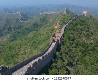 Aerial view of the Jinshanling section of the Great Wall of China near Beijing - Powered by Shutterstock