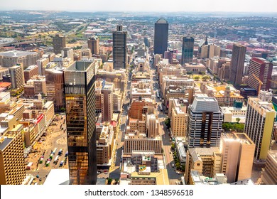 Aerial View Of Johannesburg City  Skyline , Gauteng Province. Cityscape 