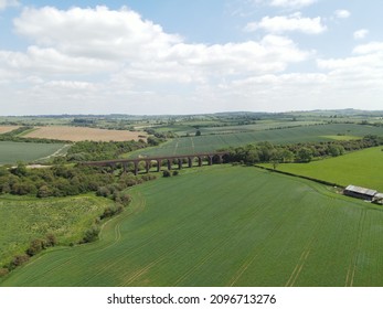 Aerial View Of John O Gaunt Viaduct Leicestershire Uk