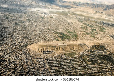 An Aerial View Of Kabul Afghanistan With The Swimming Pool Hill