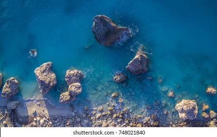 Aerial view of Kalamitsi beach, Ionian Sea, Lefkada island, Greece.  - Powered by Shutterstock