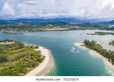Aerial view at Karambunai beach, Sabah Malaysia - Shutterstock ID 731151673