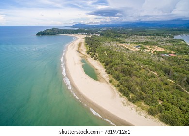 Aerial view at Karambunai beach, Sabah Malaysia - Shutterstock ID 731971261
