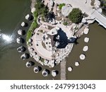 Aerial view of Keeper of the Plains, Wichita Kansas