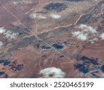 aerial view of Kenyan landscape around  Eldas, a town in Wajir County (former North Eastern Province) close to the border of Ethiopia with typical Kenyan landscape - view from high level altitude