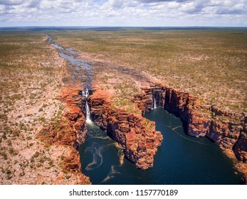 An Aerial View Of King George Falls In The Kimberley Region Of Western Australia. 