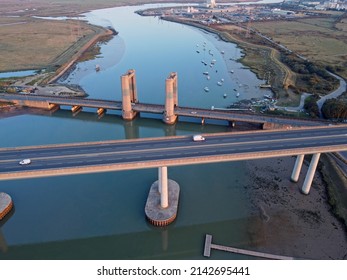 Aerial View Kingsferry Bridge Sheppey Crossing Stock Photo 2142695441 ...