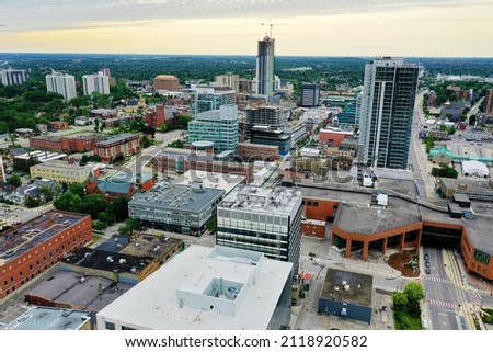 An aerial view of Kitchener, Ontario, Canada