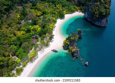 Aerial View Of Koh Hong Island In Krabi, Thailand.