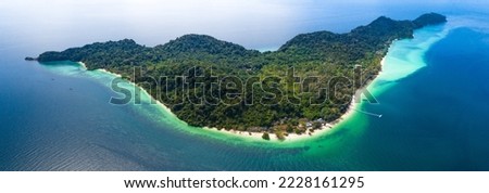 Aerial view of Koh Kradan island in Trang, Thailand
