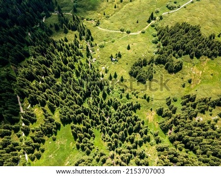 Aerial view of Konyarnika area at Vitosha Mountain, Sofia City Region, Bulgaria