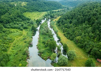 Aerial View Of The Korana River, Croatia