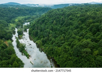 Aerial View Of The Korana River, Croatia