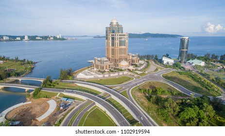 Aerial View Of Kota Kinabalu City.