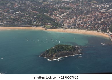 Aerial View Of La Concha Beach In San Sebastian