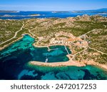 Aerial View of La Maddalena Coastline, Province of Sassari, Sardinia, Italy