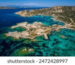 Aerial View of La Maddalena Coastline, Province of Sassari, Sardinia, Italy