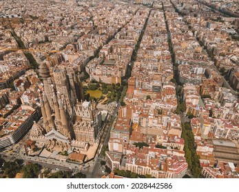 Aerial View La Sagrada Familia Barcelona Stock Photo 2028442586 ...