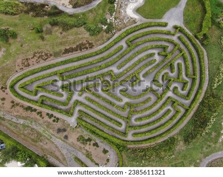 aerial view of a labyrinth