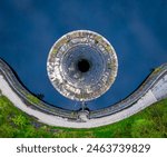 Aerial view of Ladybower Reservoir, a large artificial reservoir, the lowest of three in the Upper Derwent Valley in Derbyshire, England, UK