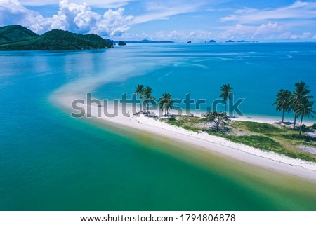 Aerial view of Laem Had Beach in Koh Yao Yai, island in the andaman sea between Phuket and Krabi Thailand