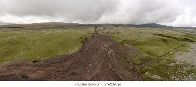 Aerial View Lahar Mud Flow On: Foto De Stock (editar Ahora) 576239026