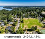 An aerial view of Lake Burien School Memorial Park in Burien, Washington.