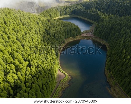 Image, Stock Photo Lake Bled with St. Mary’s Church in Slovenia in the morning light