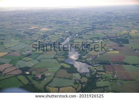 Aerial view from the lake of La bultiere near Montaigu Vendée 