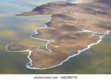 Aerial View Of Lake Magadi Lake In The Great Rift Valley Of Kenya. 