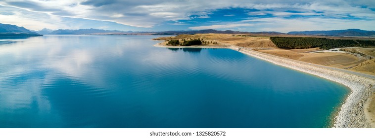 Aerial View - Lake Pukaki, New Zealand.