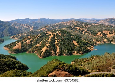 Aerial View Of Lake Sonoma Region In Northern California Wine Country