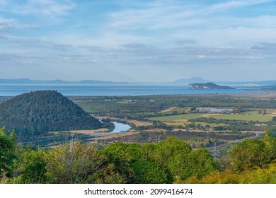 Aerial View Of Lake Taupo In New Zealand