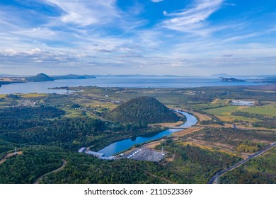 Aerial View Of Lake Taupo In New Zealand