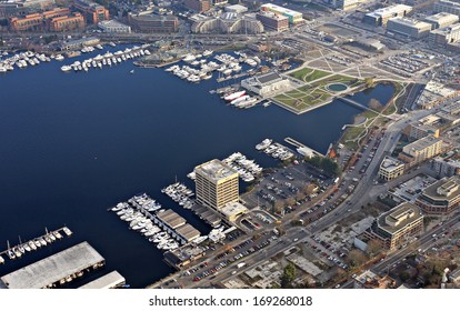 Aerial View Of Lake Union And Kenmore Air Float Plane Terminal