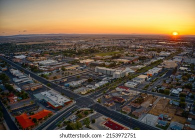 Aerial View Of Lancaster, California At Sunrise