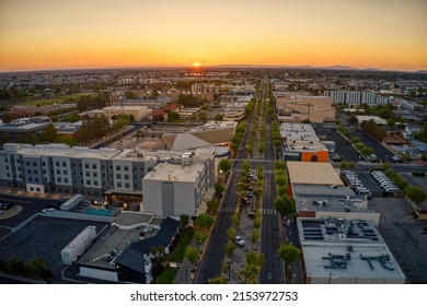 Aerial View Of Lancaster, California At Sunrise