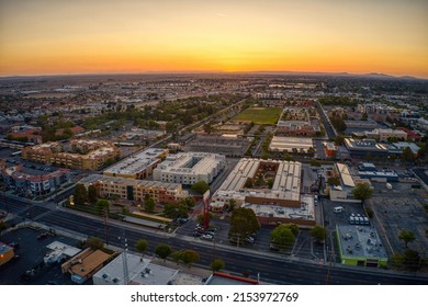 Aerial View Of Lancaster, California At Sunrise